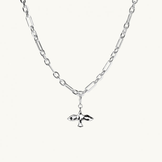 ORGANIC DOVE CHUNKY CHAIN NECKLACE SILVER