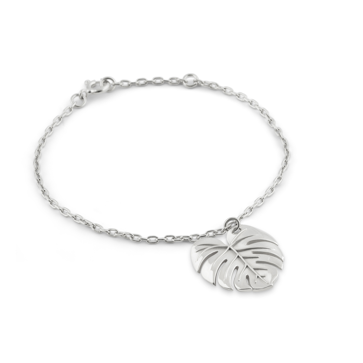 Armband i sterlingsilver med ett palmblad