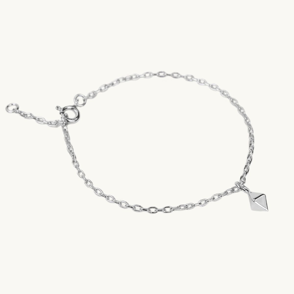Armband med diamant berlock i sterlingsilver