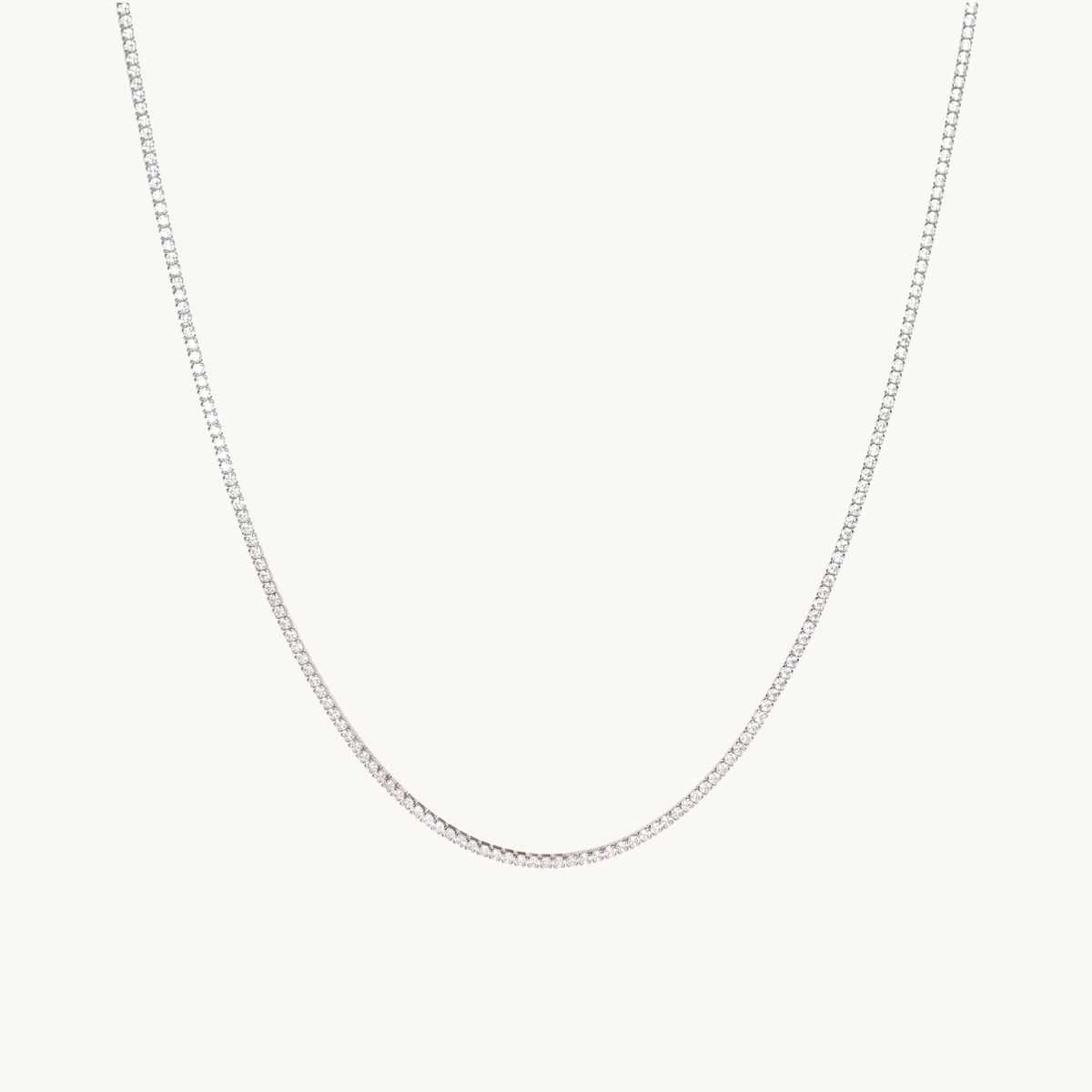Halsband i silver med vita diamanter