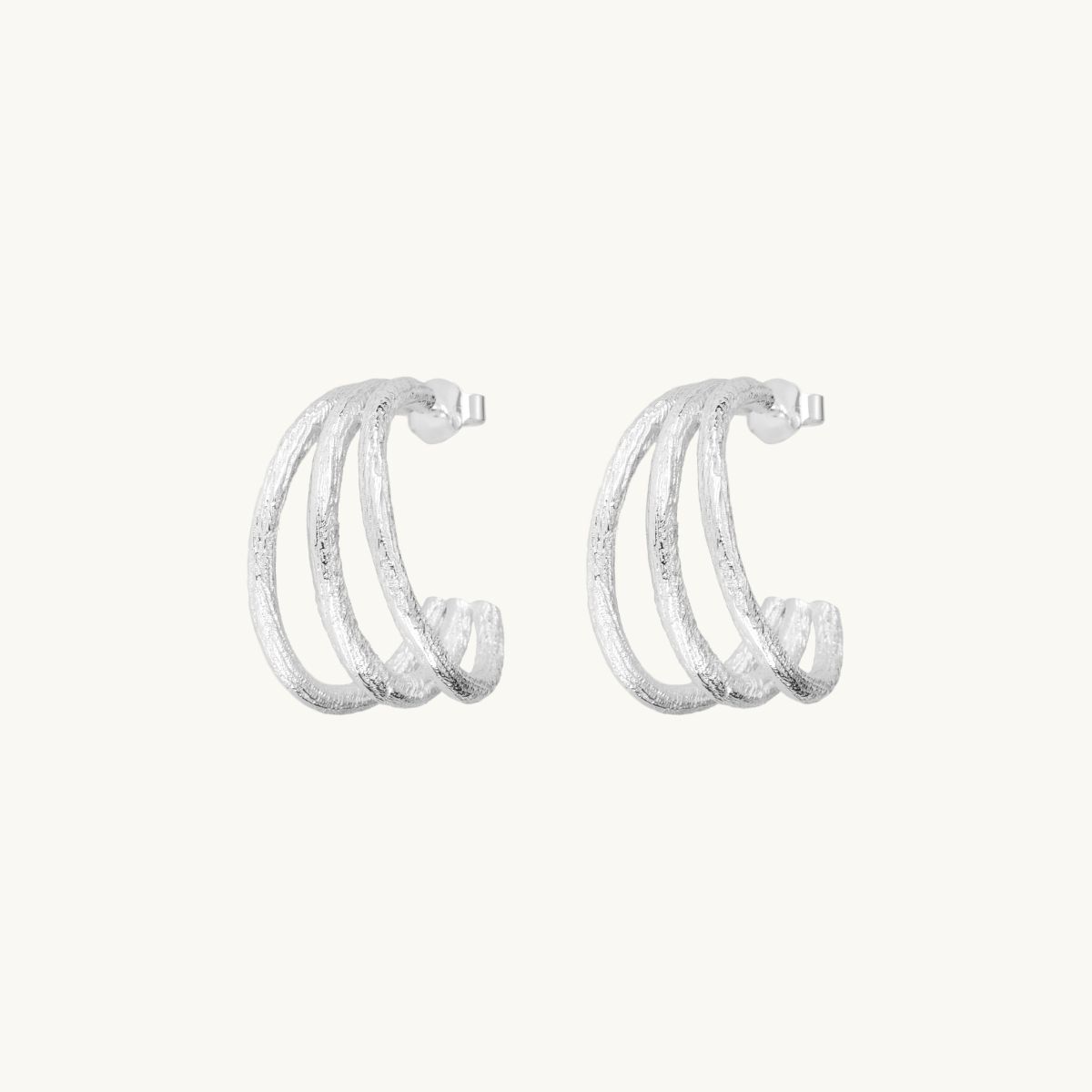 TRIPLE BRANCH HOOPS SILVER i gruppen SALE hos EMMA ISRAELSSON (ear122)