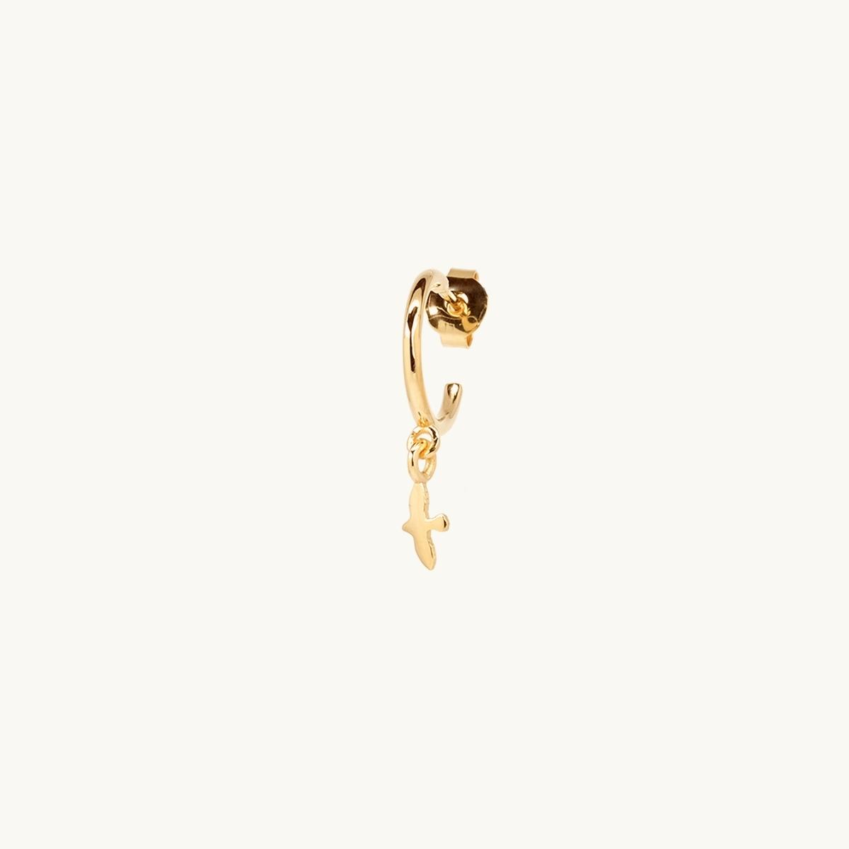 Liten duva p krok i guld frgylld mssing