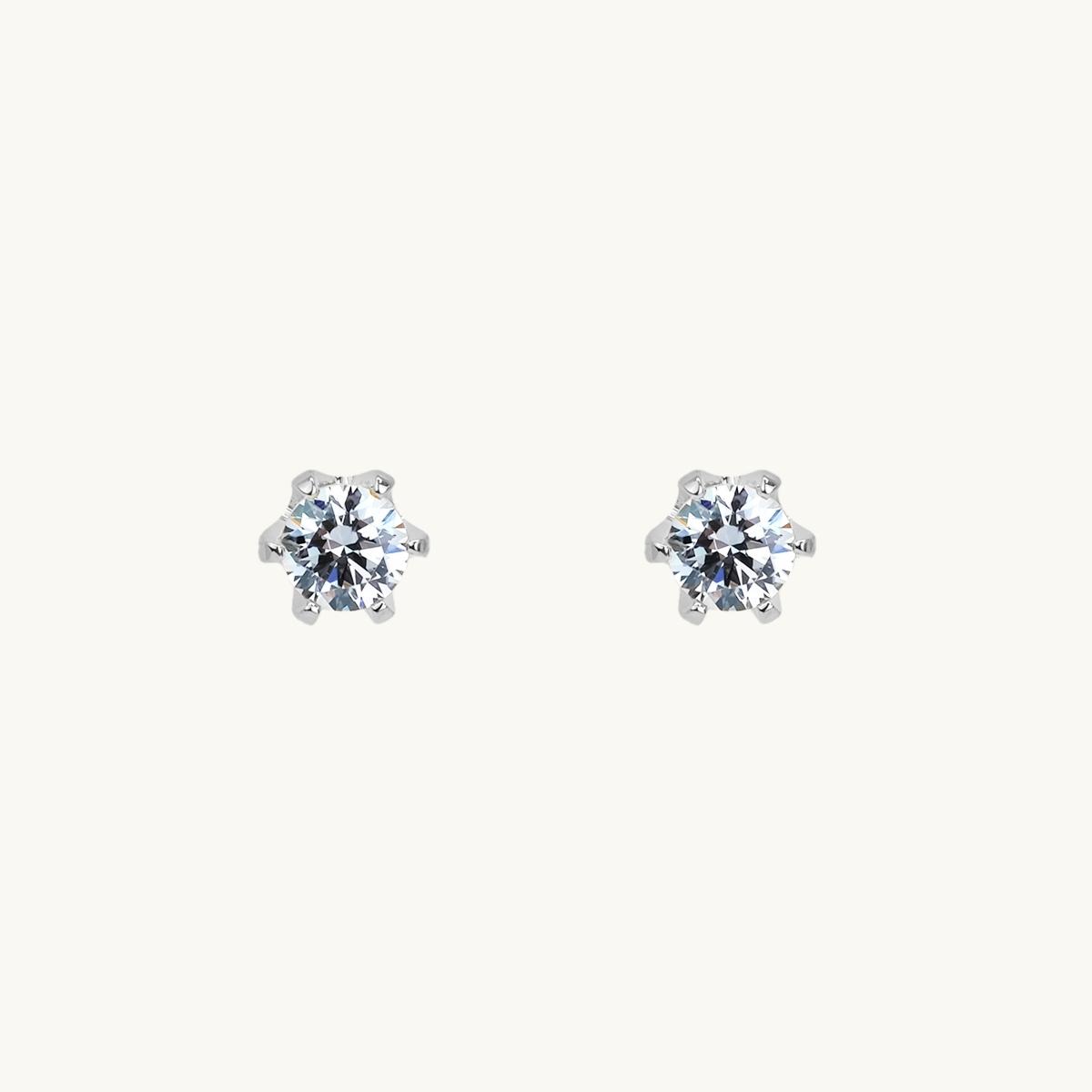 rhngen stift, silver, diamant i klo, prinsess