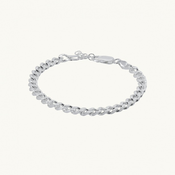SPARKLING CURB BRACELET SILVER