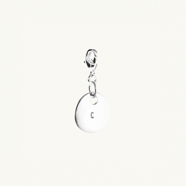 LETTER COIN CHARM SILVER