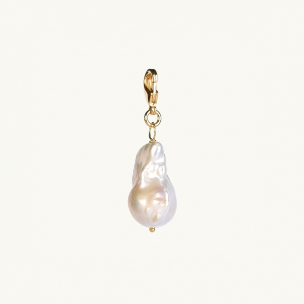 BAROQUE FRESHWATER PEARL CHARM GOLD