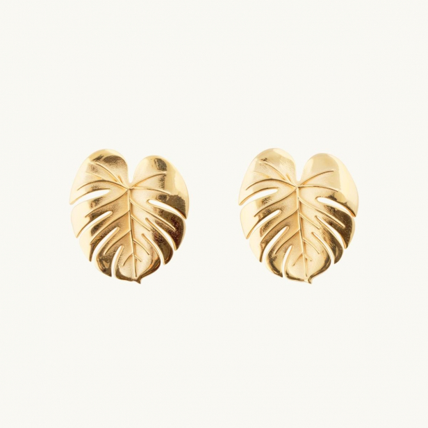 PALM LEAF EARRINGS GOLD