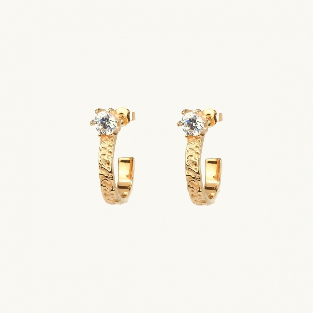 PRINCESS HOOPS STONE GOLD