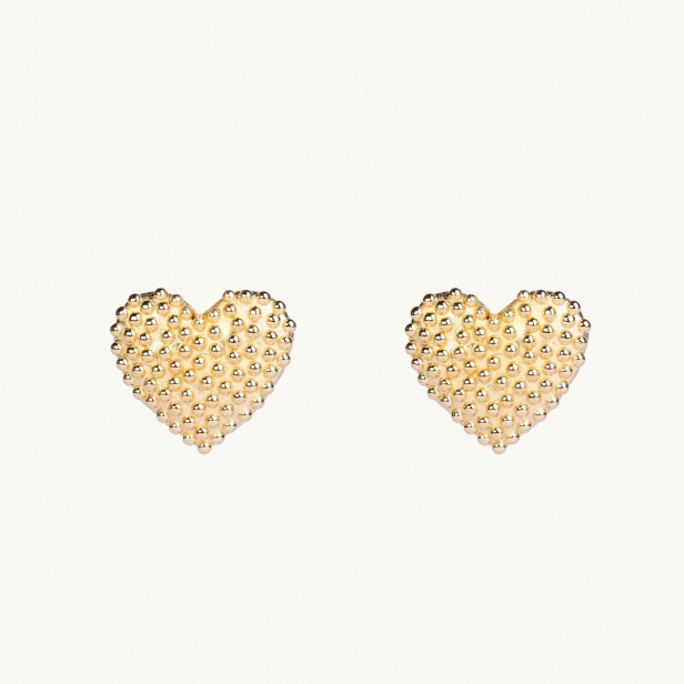 DEW HEART EARRINGS GOLD