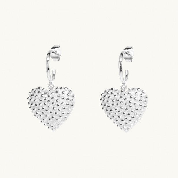 DEW HEART HOOPS SILVER