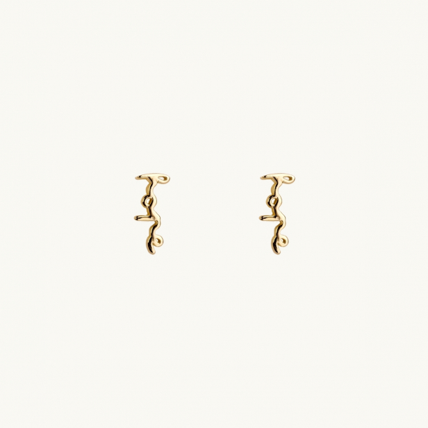 MINI HOPE PIN EARRINGS GOLD