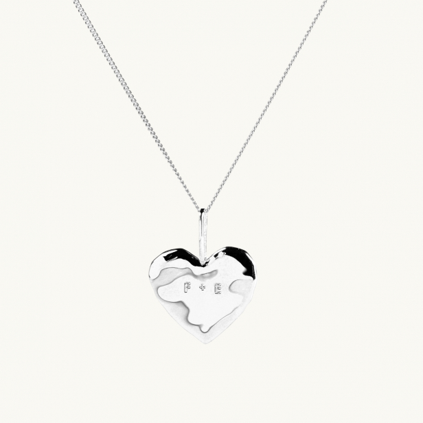 NAME HEART NECKLACE ORGANIC SILVER