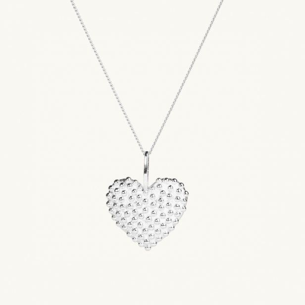 DEW HEART NECKLACE SILVER