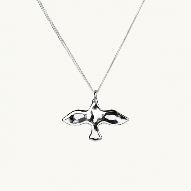 ORGANIC SMALL DOVE NECKLACE SILVER