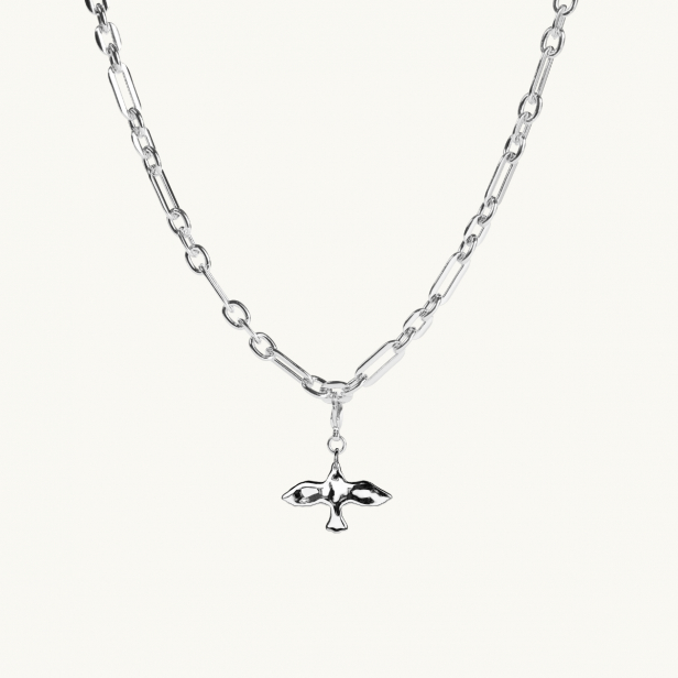 Silverduva på tjock kedja 