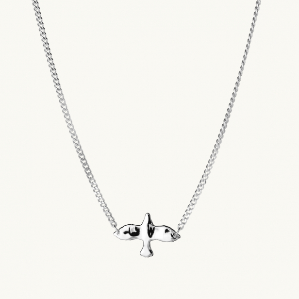 ORGANIC DOVE CURB NECKLACE SILVER