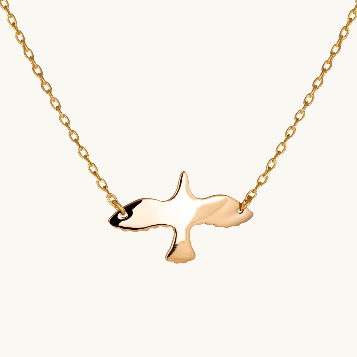 Halsband duva guld kedja i vingarna