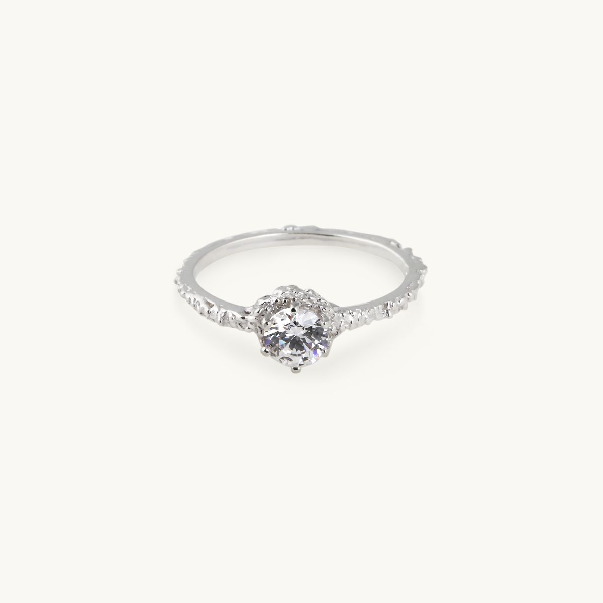 Small sparkle ring i sterling silver med vit diamant