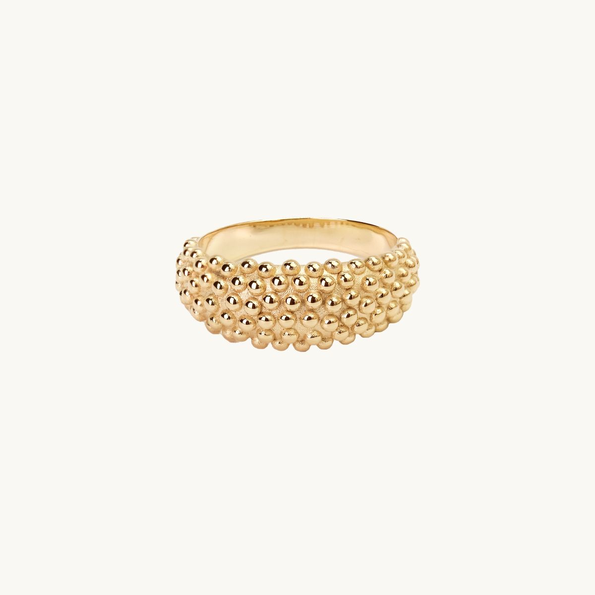 Ring med kulor i guldfrgylld mssing