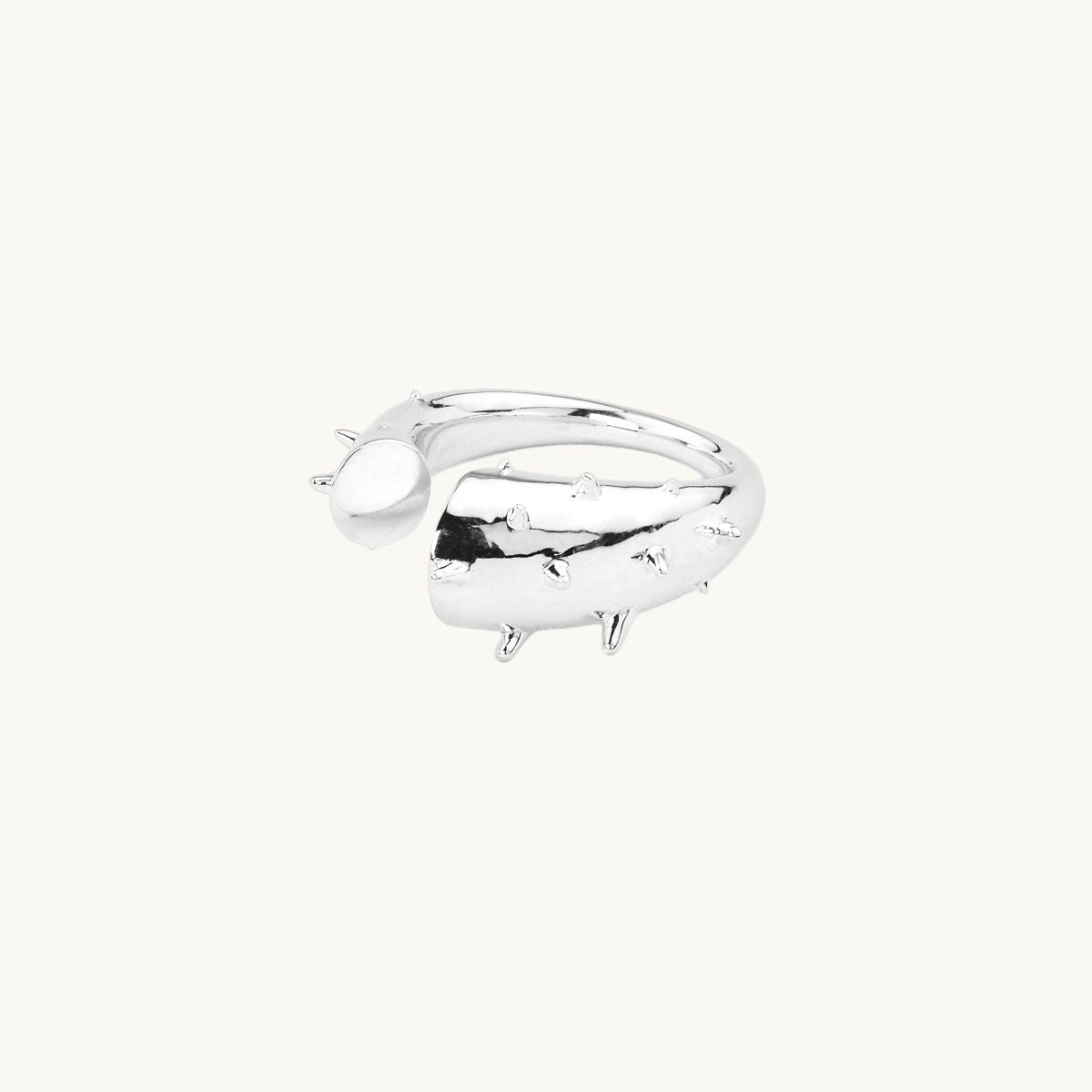 Stor fikon trd ring i sterling silver justerbar