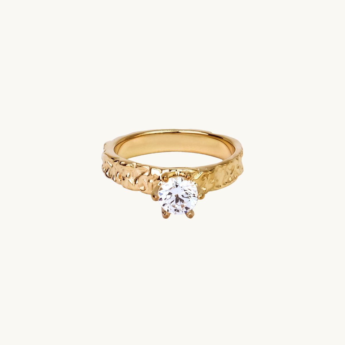 Liten Prinsess ring i guldfrgylld mssing med cz-sten