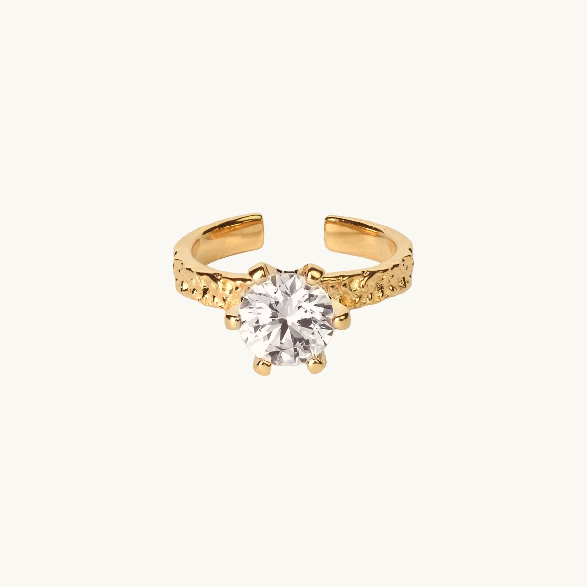 Justerbar princess ring i guld med cz sten