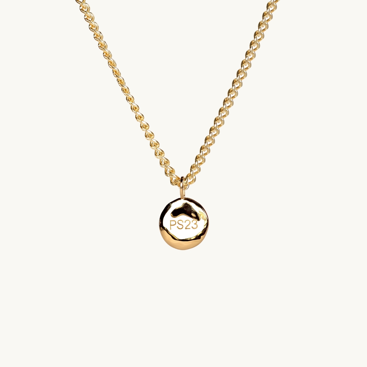 18K guldförgyllt mynt med fet gravering PS23