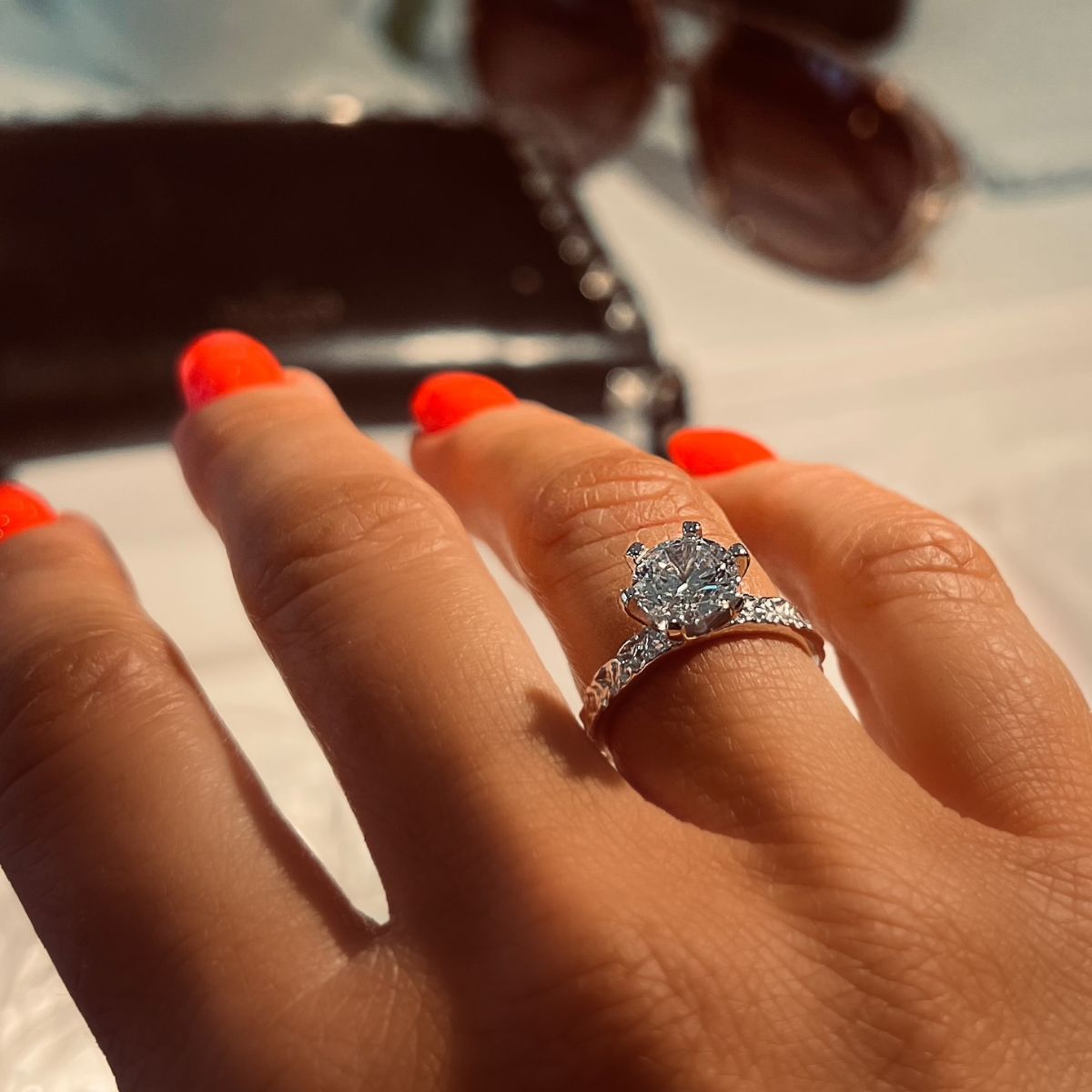 Justerbar princessring i silver med cz sten