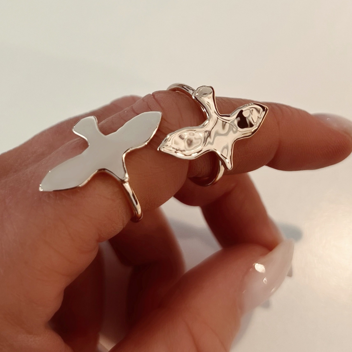 ojämn duvring i sterlingsilver