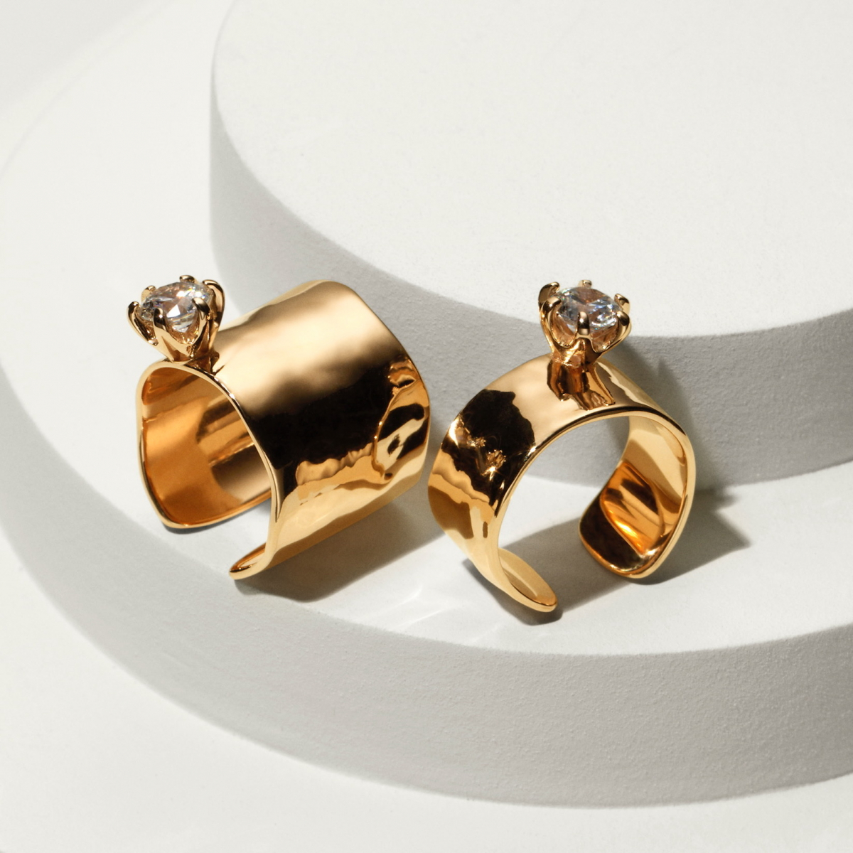 18k gulförgylld mäsing, ojämn ring