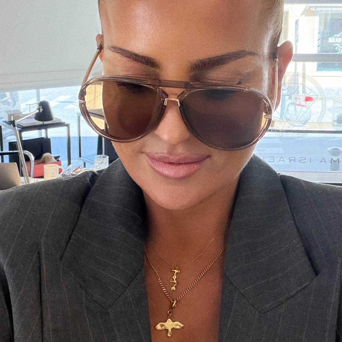 Bruna pilotsolglasögon