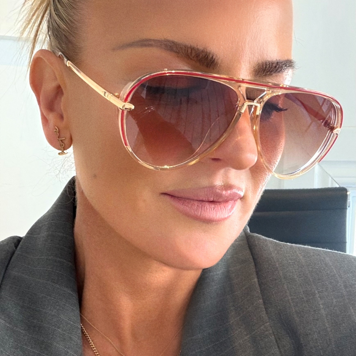 Champagnefärgade pilotsolglasögon