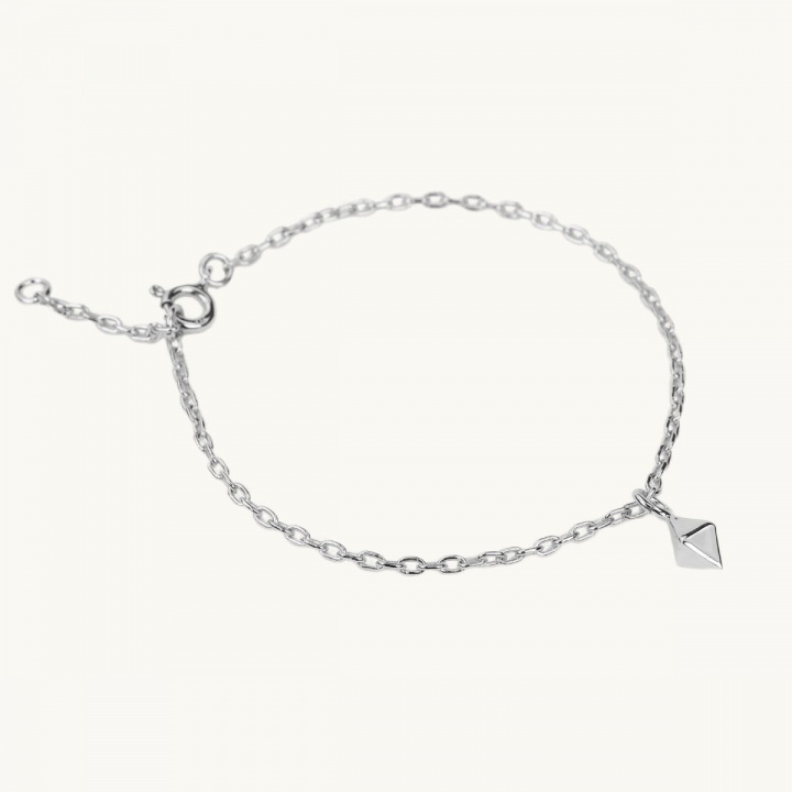 Armband med diamant berlock i sterlingsilver