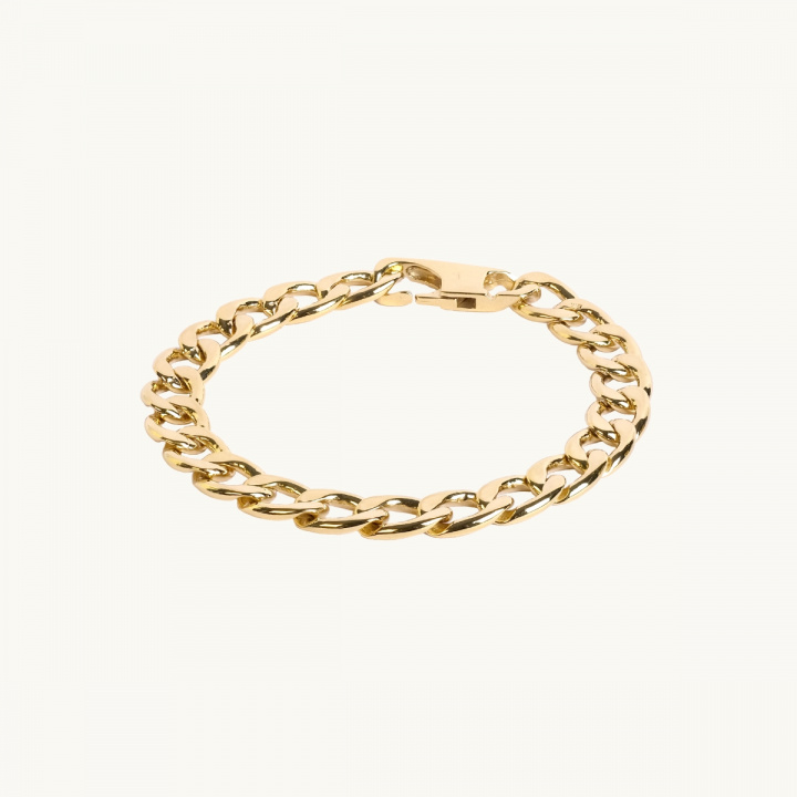 Polerat guldarmband med curb-länkar – kedjearmband unisex