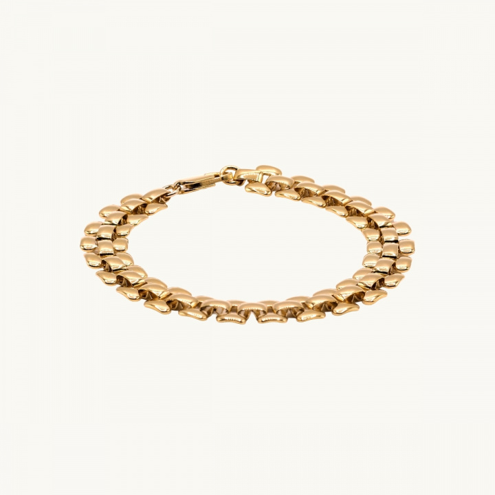 Guldarmband med små rektangulära länkar