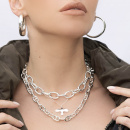 Anchor chain, chunky link chain och silver small dove p modell