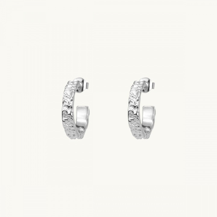 Krokörhängen, prinsess, mönstrad, skrovlig, sterling silver 925
