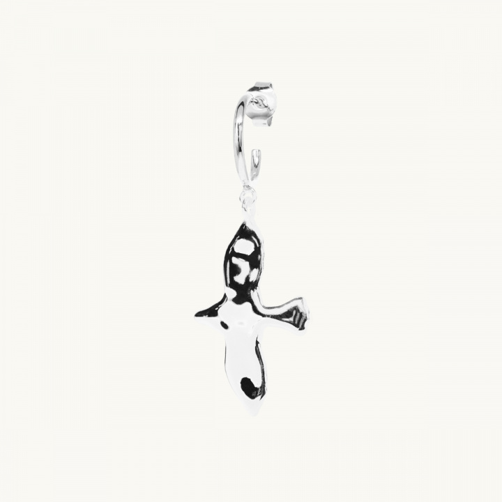 Hängande duva med en ojämn yta i sterlingsilver