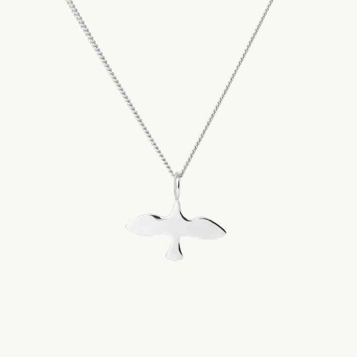 Berlock miniduva i silver, halsband
