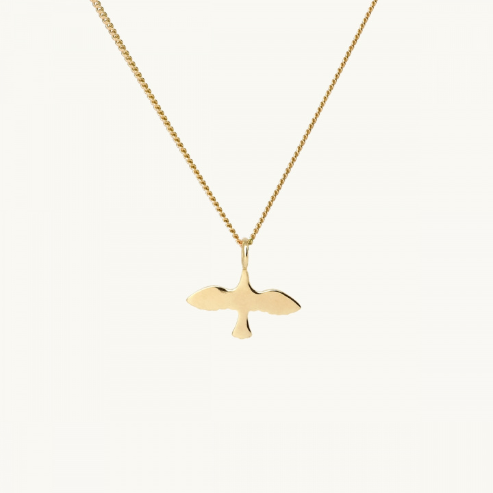 Berlock miniduva i guld, halsband 