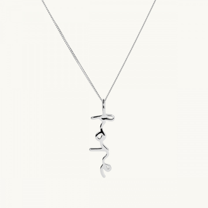berlock med bokstäver som säger hopp i sterlingsilver
