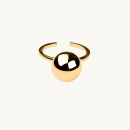 Globe ball ring i guldf�rgylld m�ssing 