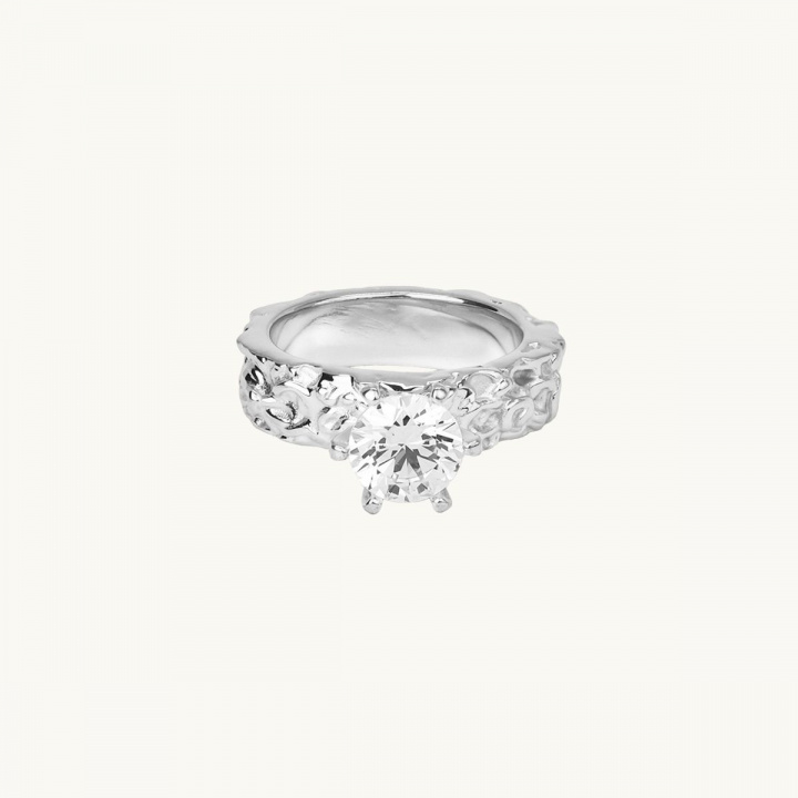 Prinsess ring i sterlingsilver med vit sten