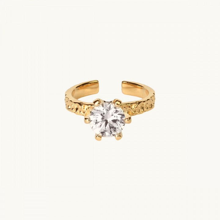 Justerbar princess ring i guld med cz sten