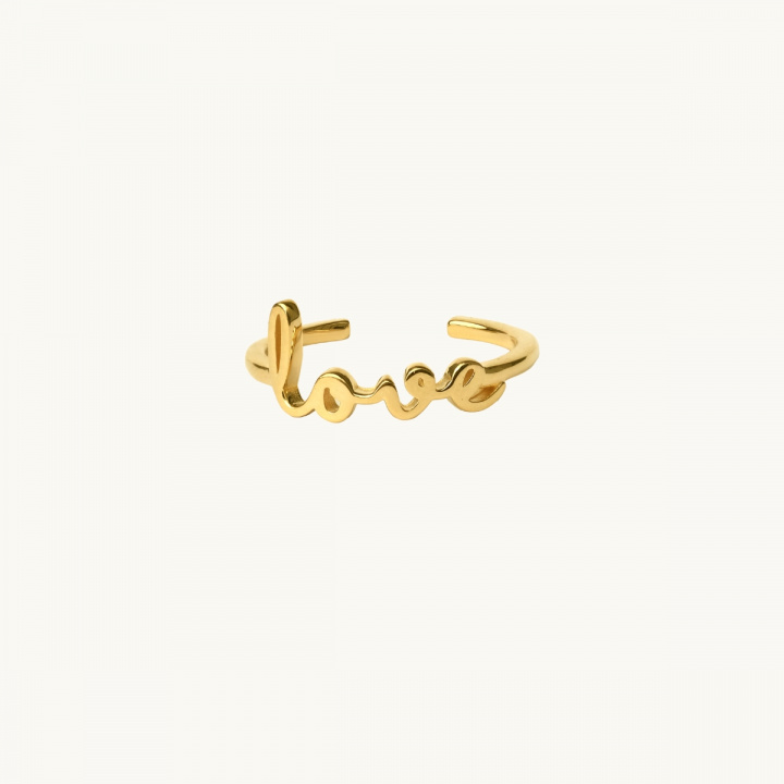 Ring i guld med ordet love